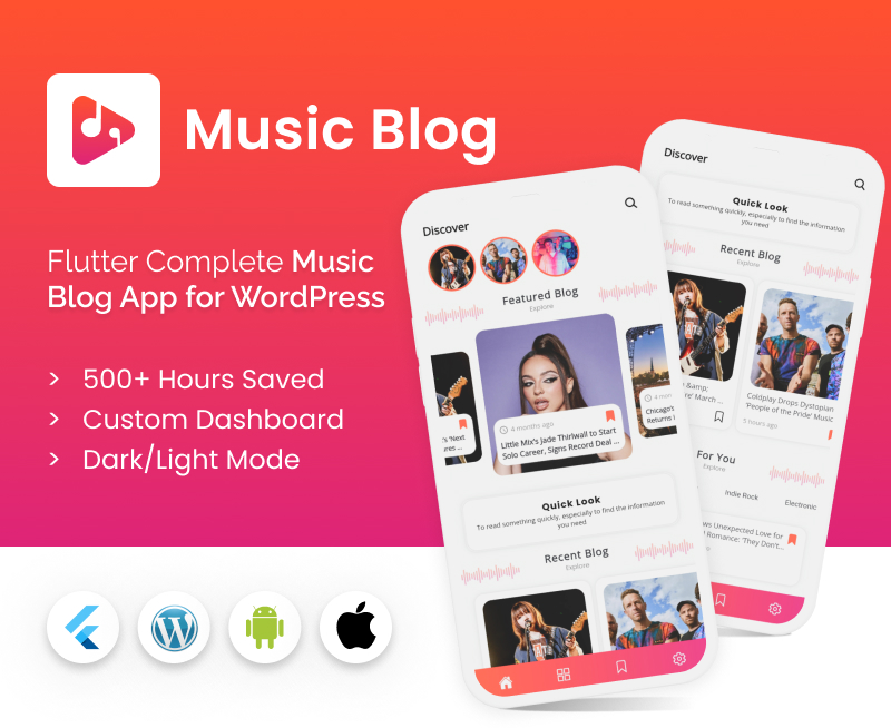 Mighty Music - Flutter 3.0 blog app for Music with WordPress backend - 5